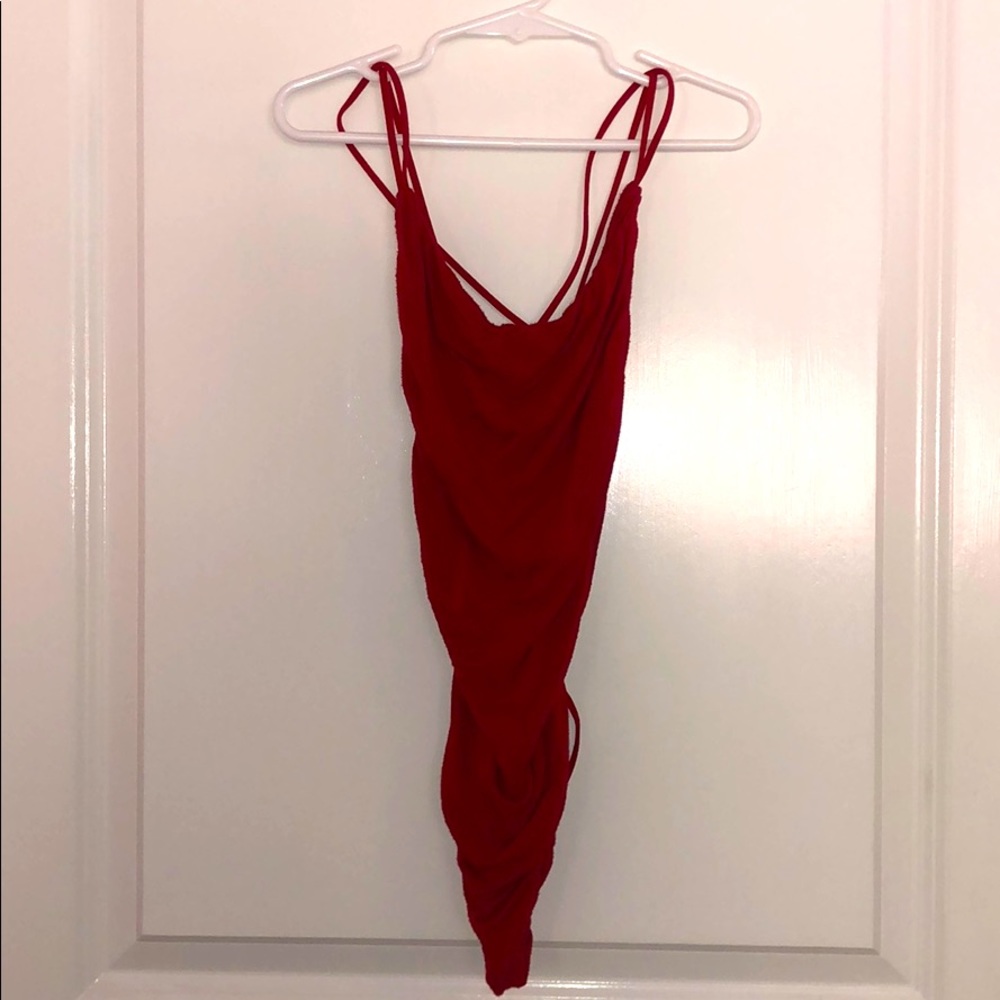 Strappy Sexy Red Body Suit